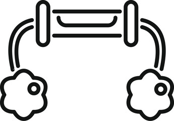 Adjustable resistance hand grip strengthener icon with line art illustration for exercise equipment. Fitness. Gym workout. Muscle training. Perfect for improving forearm health and wellness