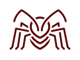 bicolor graphic illustration of an ant