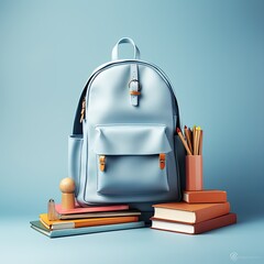 pastel blue school backpack