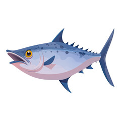 Obraz premium An illustration of a side view of a tuna fish with white and blue scales