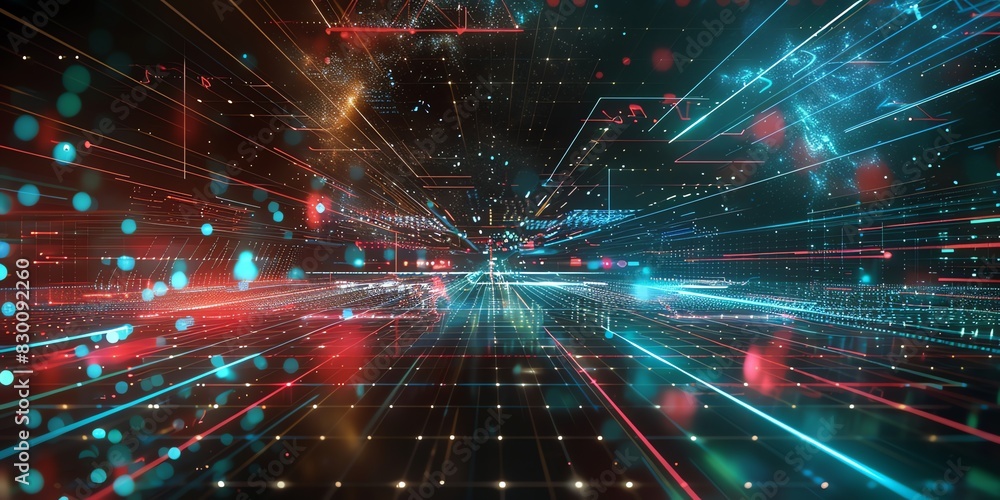 Poster dynamic system projections background with fast motion