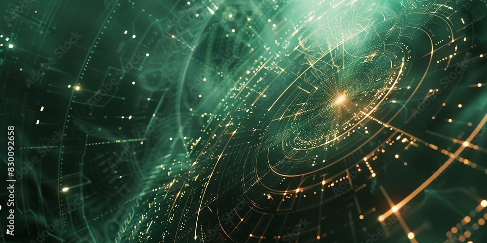 Poster system projections background with abstract tech theme