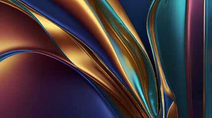 Abstract background with fluid metallic patterns