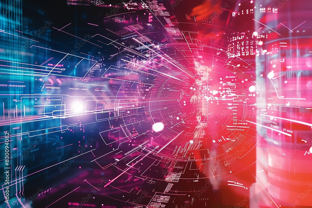 Poster system projections background with advanced tech themes