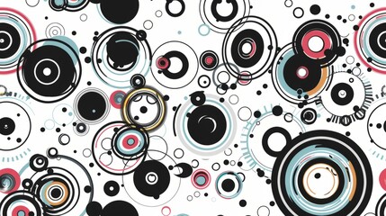 many circles background, on white background. vector