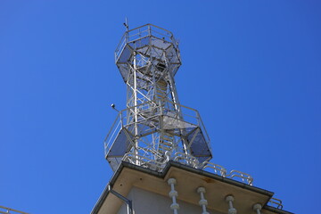 Metal observation point and the blue sky