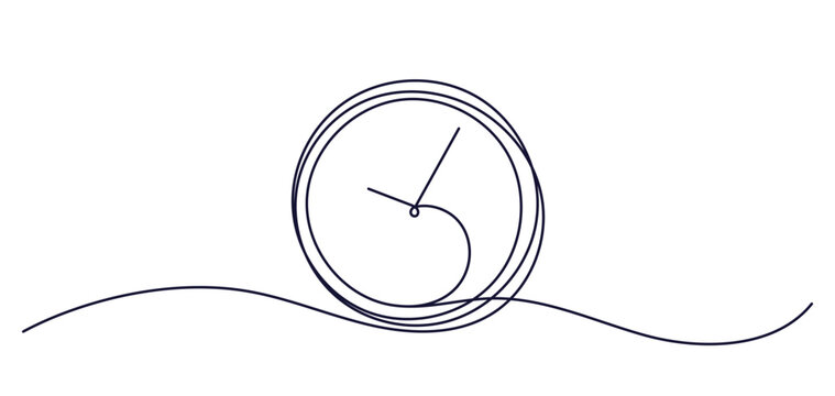 recommend clip art: Clock with arrow. One thin line continuous symbol