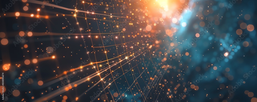 Poster system projections background featuring advanced tech visuals