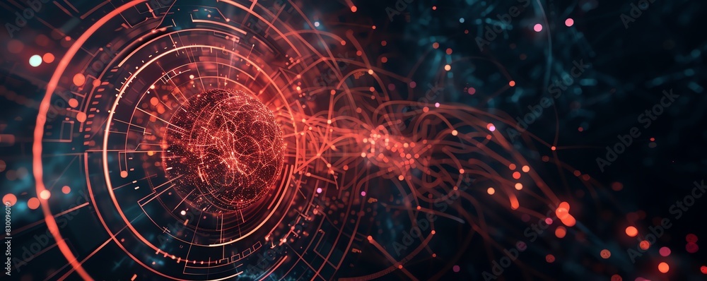 Poster abstract system projections background with glowing effects