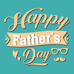 Happy Fathers Day typography banner. Father's day sale promotion calligraphy poster. Vector illustration