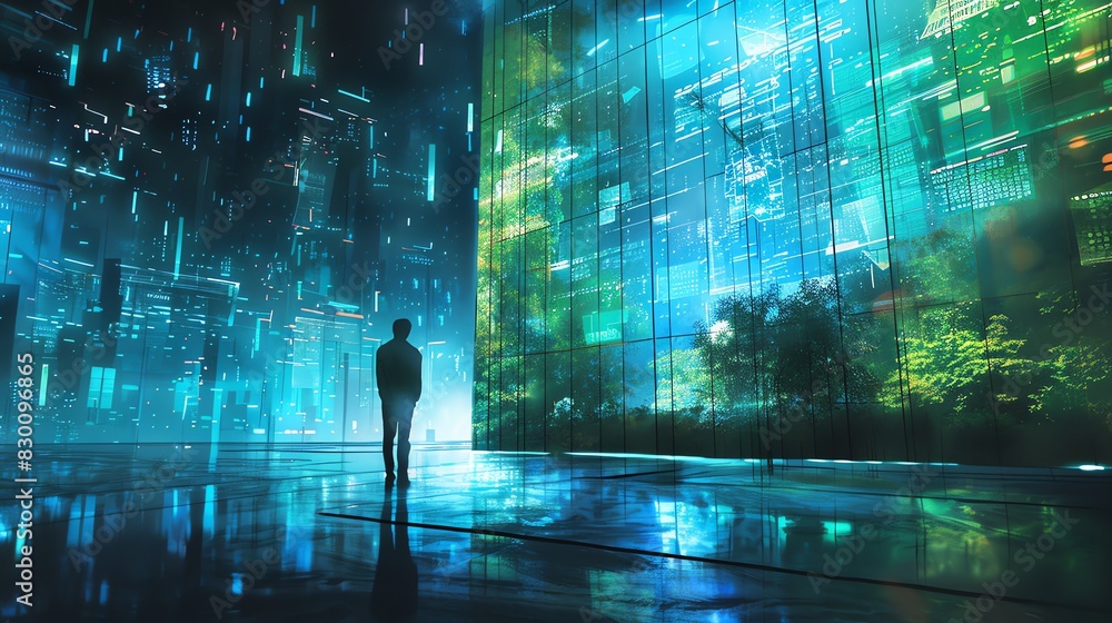 Poster system projections background with dynamic digital motion