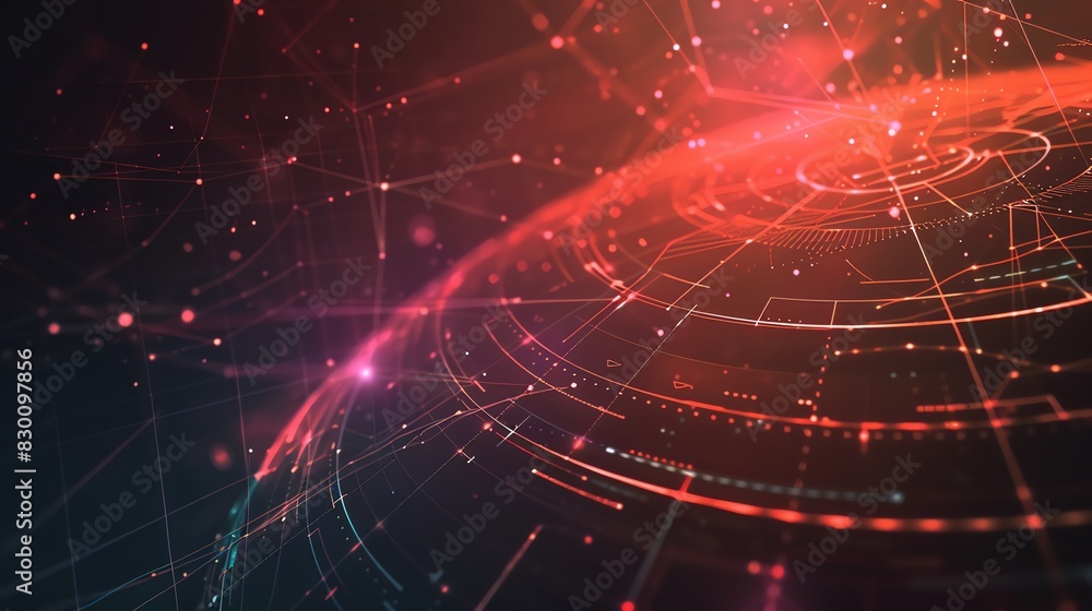 Poster system projections background with high-tech holographic effects