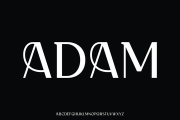 Elegant decorative sans serif alphabet display font vector illustration