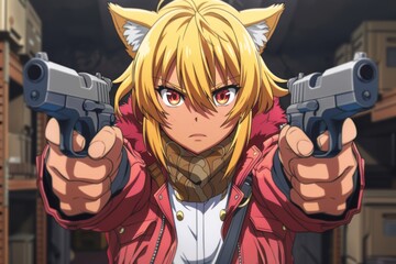 Person Holding Two Guns