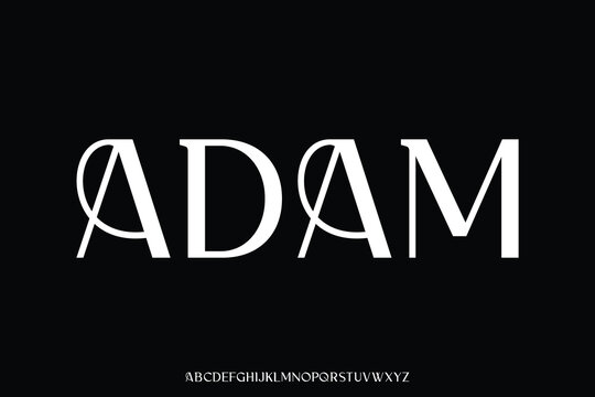 Elegant decorative sans serif alphabet display font vector illustration