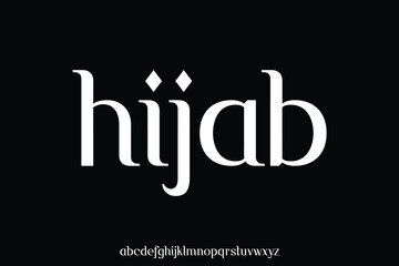 Elegant arabic alphabet style display font vector illustration