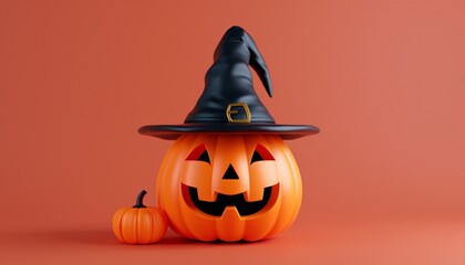 Halloween Pumpkin Hat Horror Headshot Image