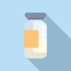 Minimalistic vector image depicting a medicine bottle with a blank label