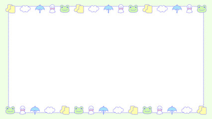 ファンシーな雨の日フレーム⭐︎PNG