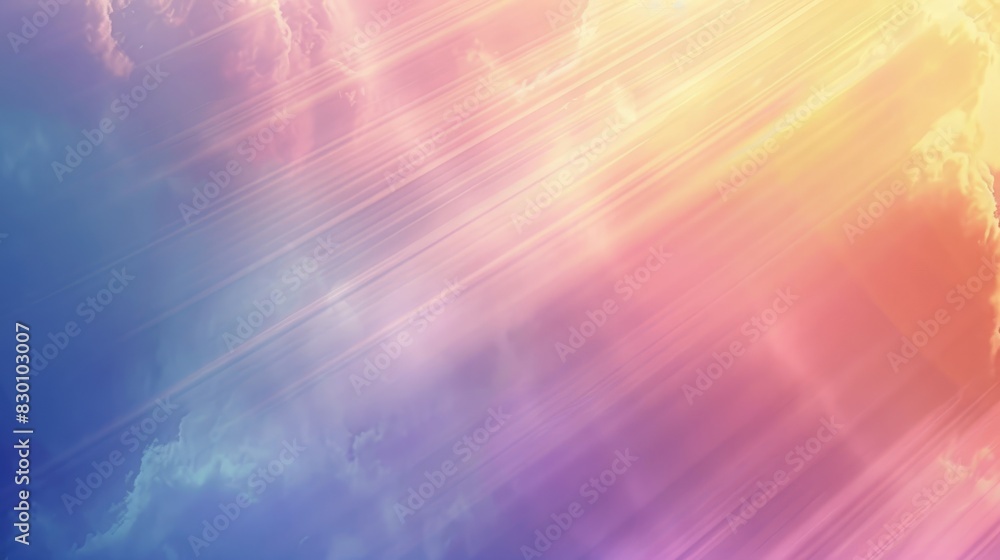 Aufkleber an abstract background with warm light rays softly illuminating a pastel gradient, creating a calmin