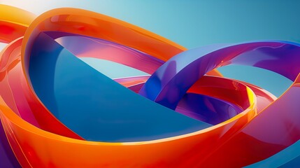 Vibrant Abstract Interwoven Ribbons - ai generative