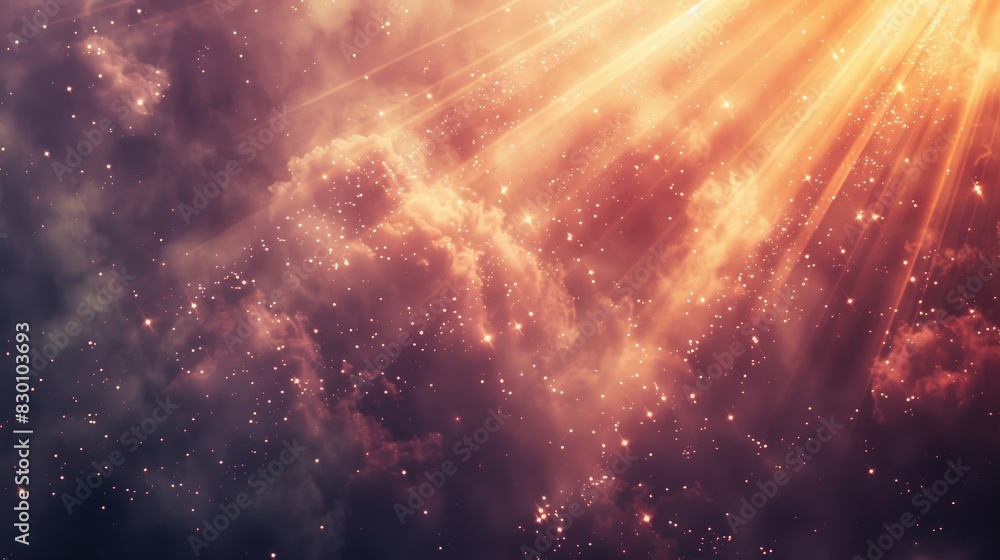 Poster an ethereal abstract background with delicate light rays creating a calming and peaceful visual effe