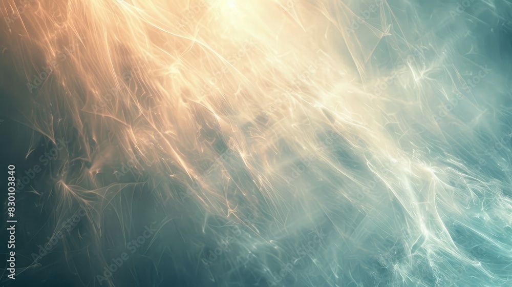 Poster an ethereal abstract background with delicate light rays creating a calming and peaceful visual effe