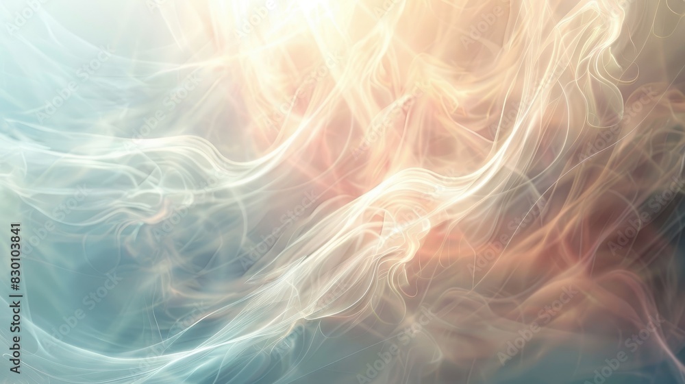Poster an ethereal abstract background with delicate light rays creating a calming and peaceful visual effe