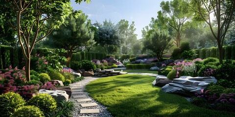 A lush garden landscape design