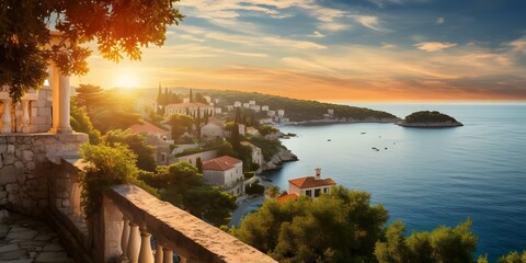 Highlighting historic architecture along the Adriatic Coast to promote Croatian tourism. Concept Croatian Heritage, Adriatic Coast Architecture, Historic Sites, Tourism Promotion