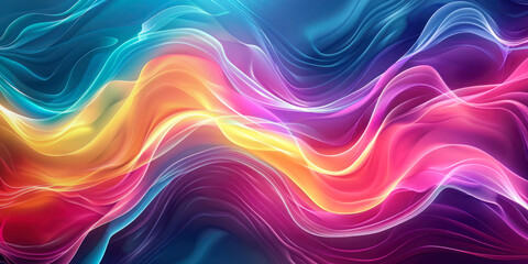 Obraz premium Colorful Abstract Wave Pattern. Vibrant and colorful abstract wave pattern with flowing lines and dynamic movement.