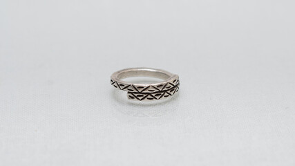 Luxury handmade silver jewelry on white background