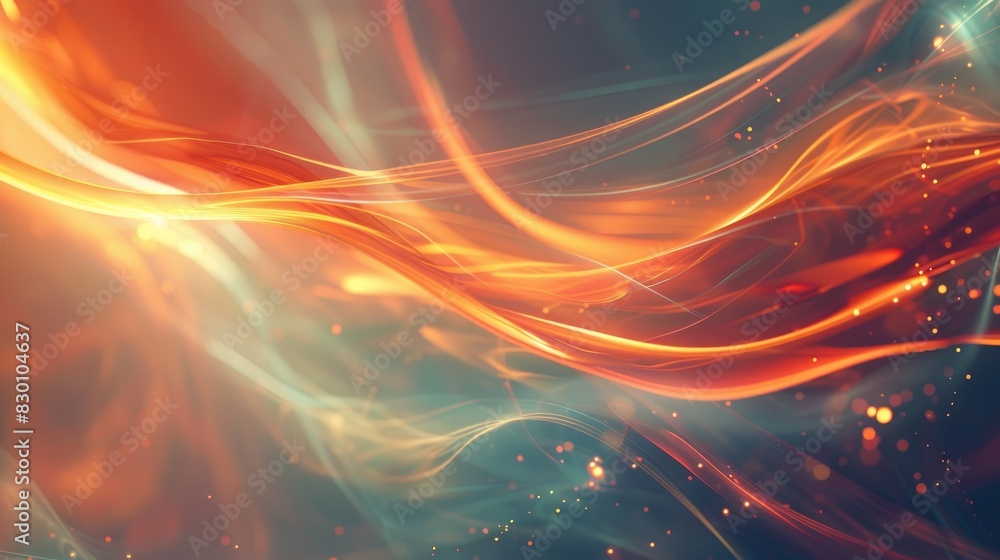 Poster an ethereal abstract background with smooth light flares and a glowing effect, evoking a sense of ca