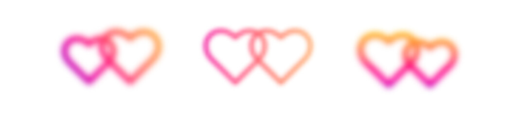 Gradient heart with aura and blur, pink Y2K aesthetic. Flat vector illustration isolated on white background.