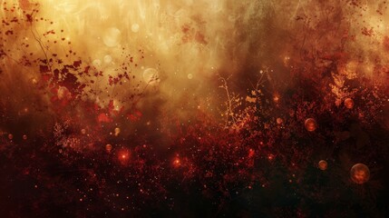 Marbled crimson and gold with glowing orbs in an autumn-themed backdrop background