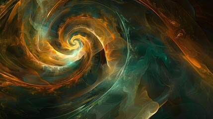 Naklejka premium Mesmerizing design of teal and copper with glowing light effects background