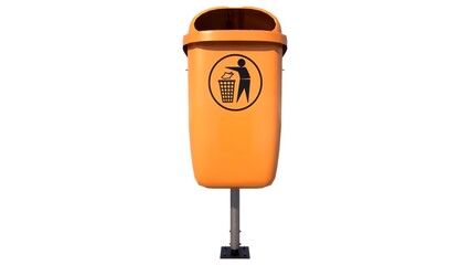 Illustration of trash can 3d model rendering