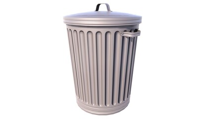 Illustration of trash can 3d model rendering