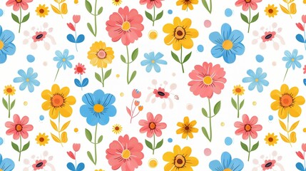 Modern and stylish Garden floral wildflowers seamless pattern abstract texture, wallpaper