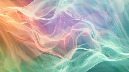 Fresh green light lilac and soft coral with vibrant wave patterns background