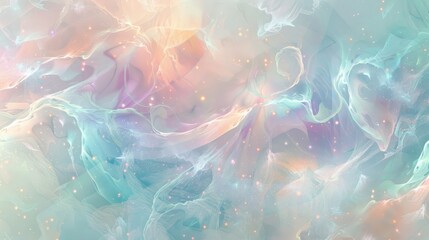 Mosaic of fresh colors glowing lines create ethereal spring scene background