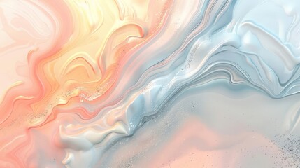 Fototapeta premium Gradient of light coral sky blue pastel yellow serene spring scene background