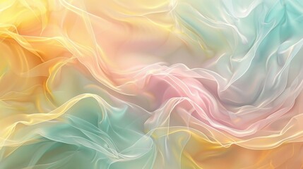Obraz premium Blend of pastel yellow soft pink light teal glowing lines background