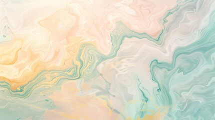 Soothing spring design with gradient of pale lemon mint green and soft blush marbled textures background