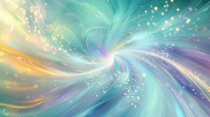 Obraz premium Turquoise yellow lavender spring wallpaper with swirling patterns and light background