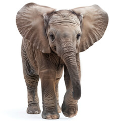 Fototapeta premium Adorable Baby Elephant Isolated on White Background