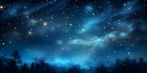 Digital art of a beautiful starry night sky with falling stars. Concept Starry Night Sky, Falling Stars, Digital Art, Beautiful, Nighttime Landscape