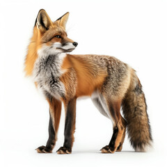 Fototapeta premium Full-Length Portrait of a Fox on a White Background