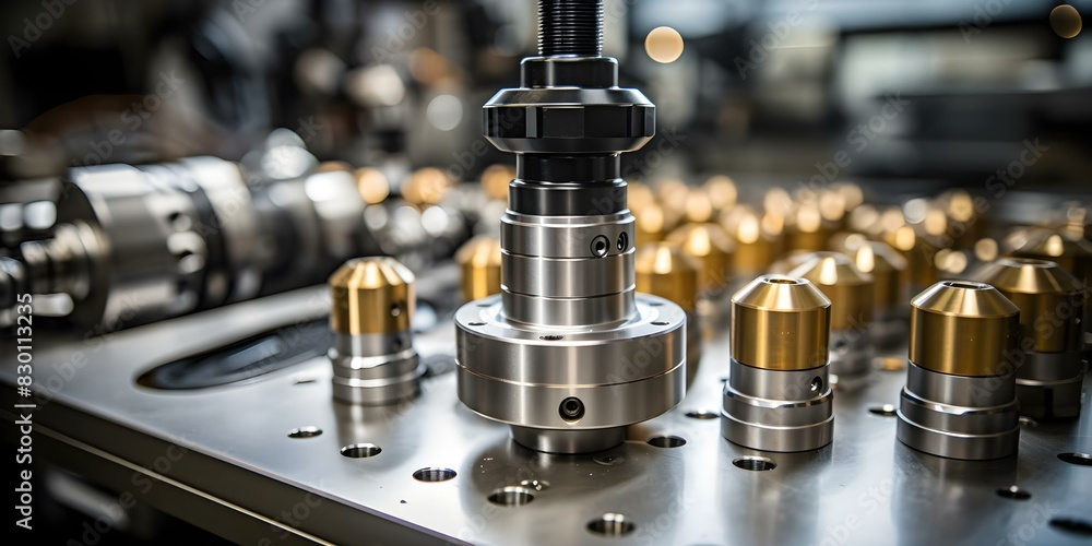 Poster creating precise aerospace parts through cnc machining for aviation industry applications. concept a