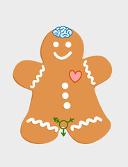 Genderbread person, gingerbread man illustration	